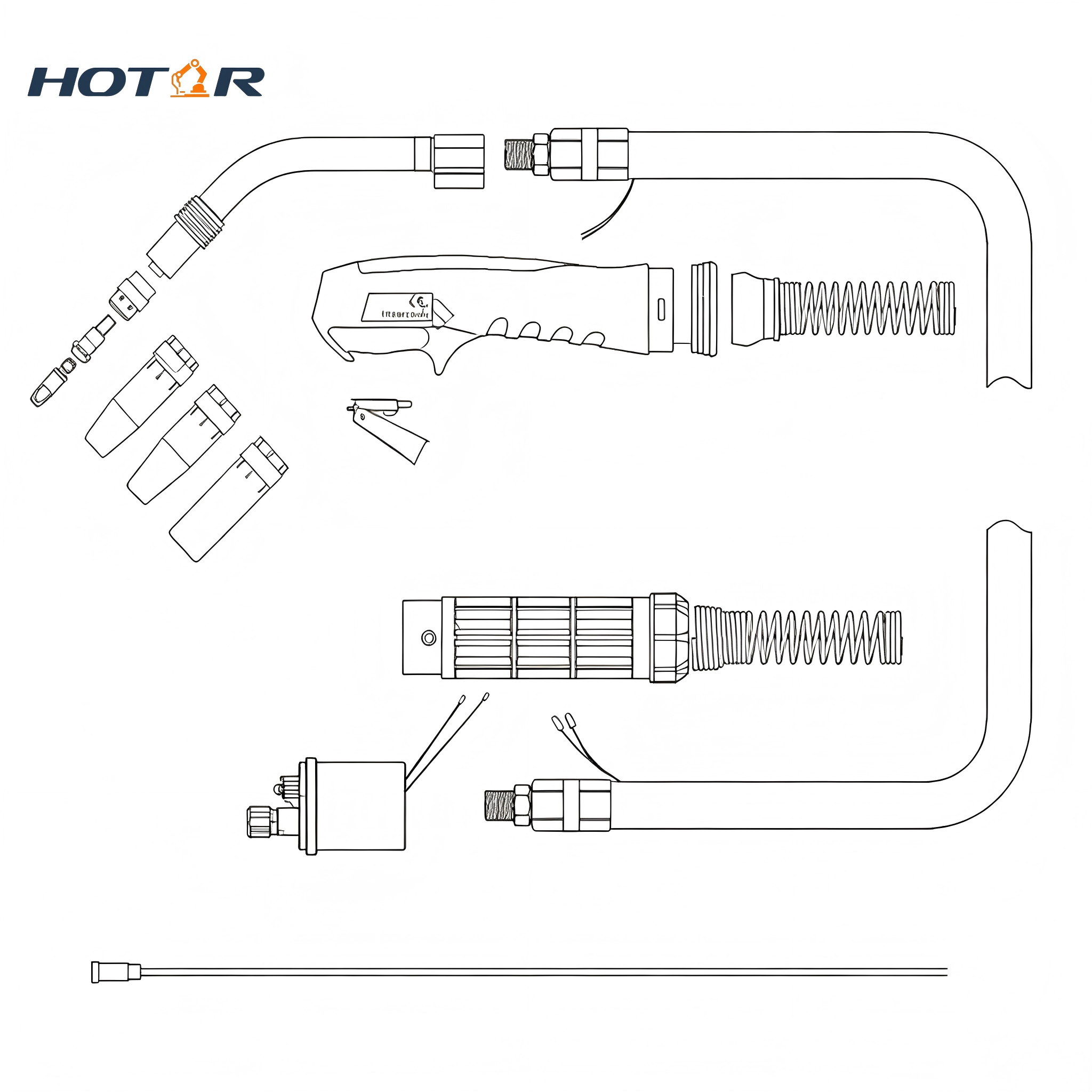 MIG/MAG HRMB24KD Air-Cooled CO2/Mixed Shielded Welding Torch