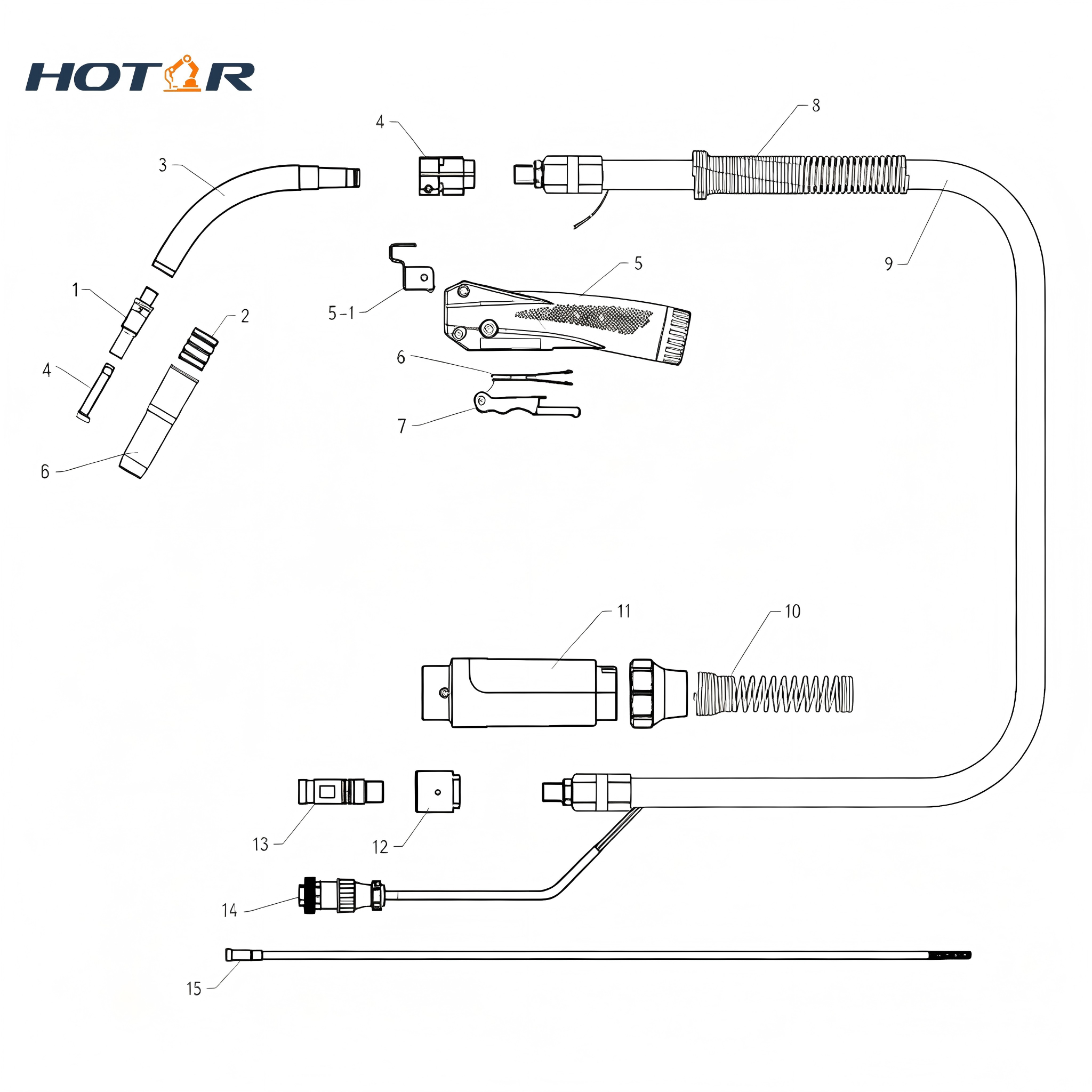 HRTW-SM250 Air-Cooled Welding Torch