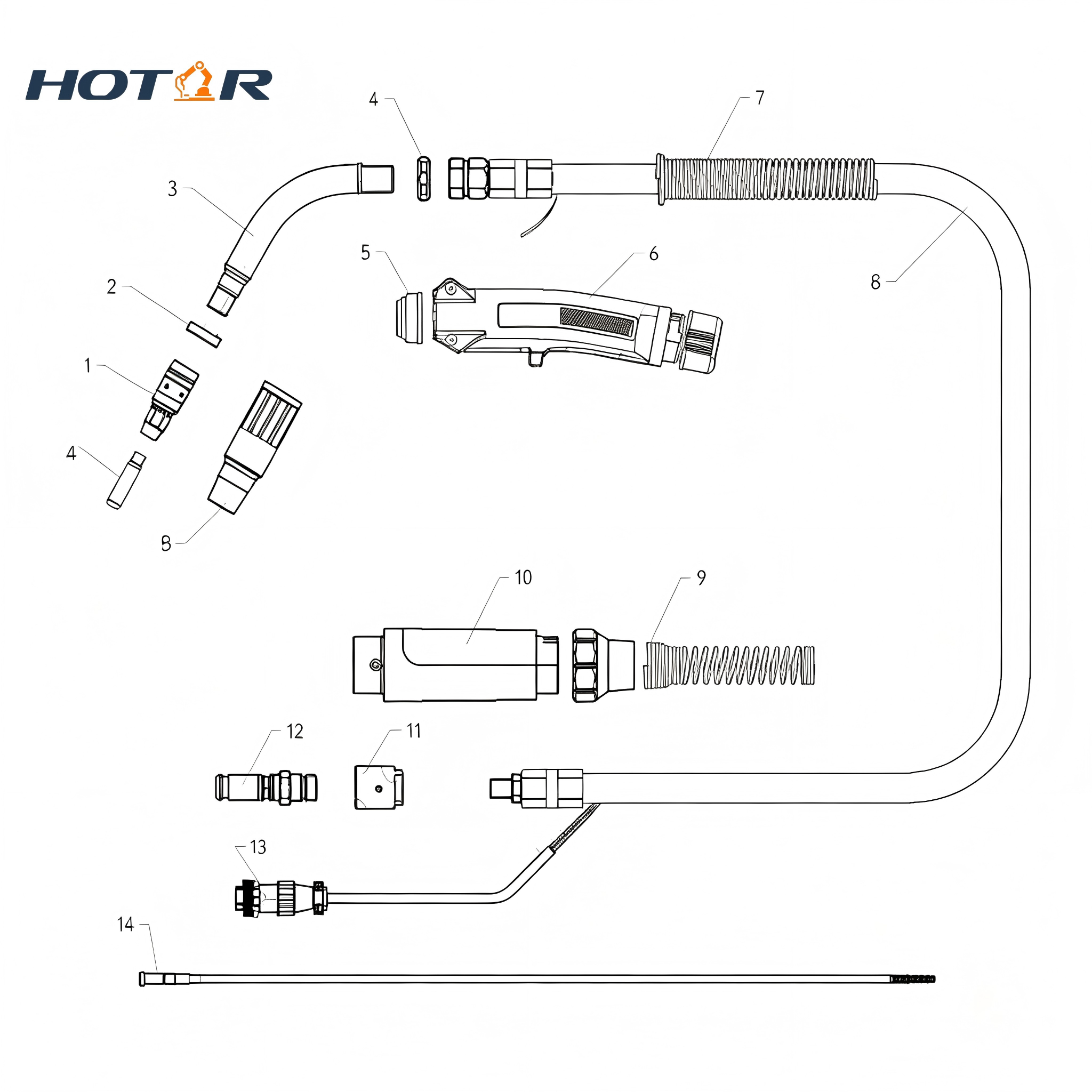 HRTW-SM450 Air-Cooled Welding Torch