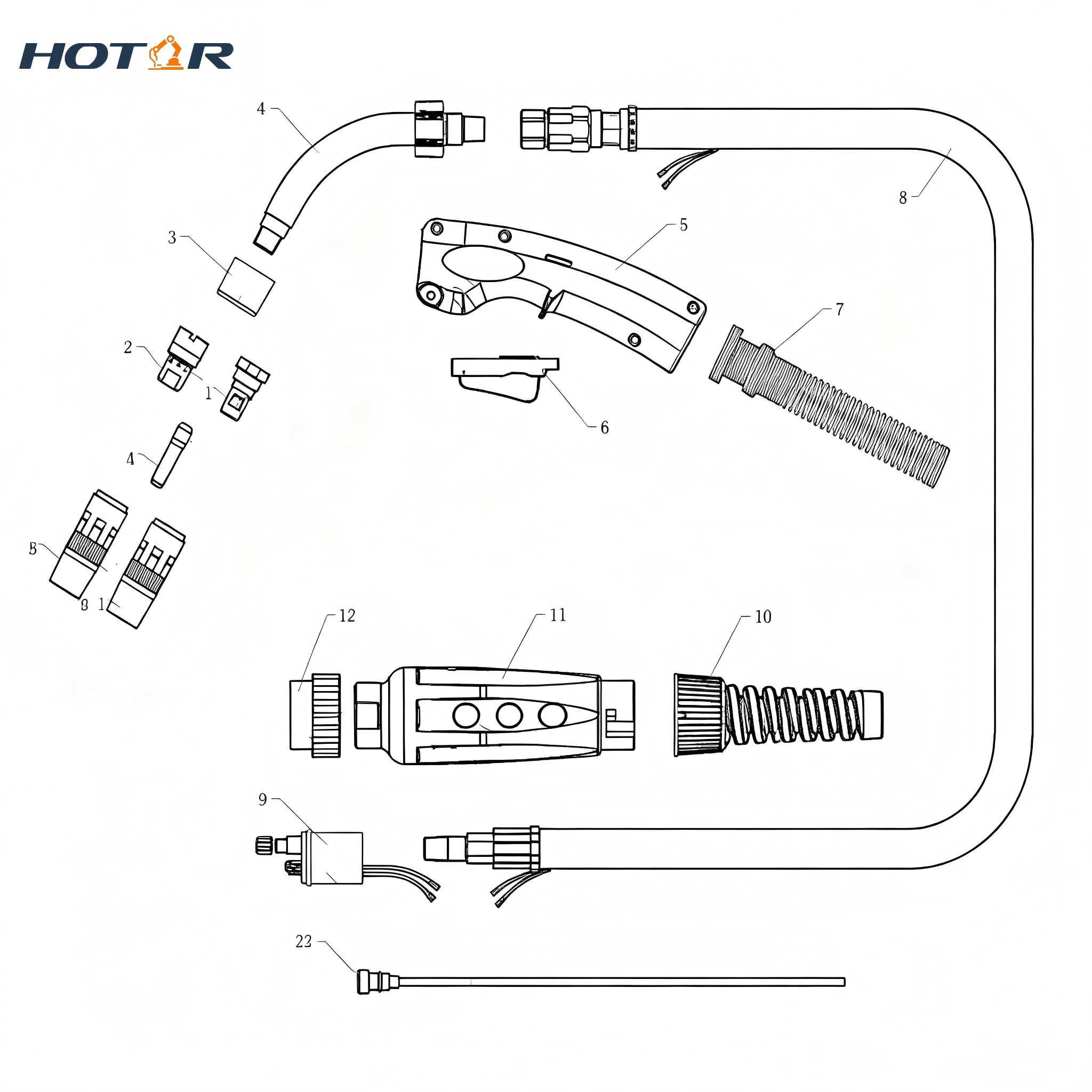HRBN Q300A Air-Cooled Welding Torch