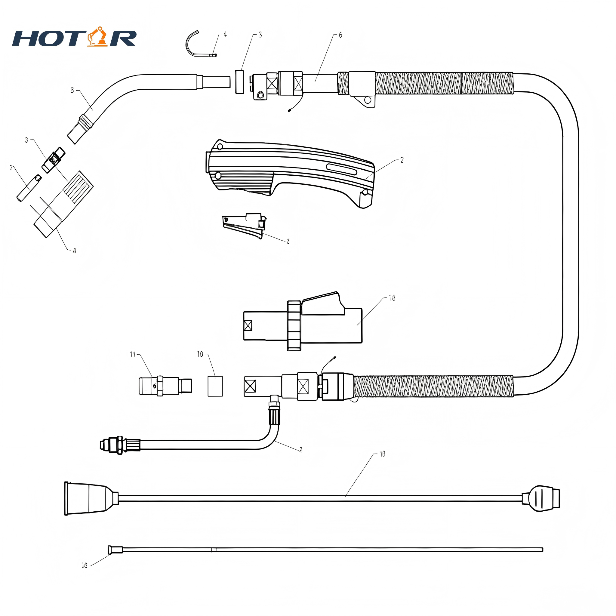 HRLN400A Air-Cooled Welding Torch