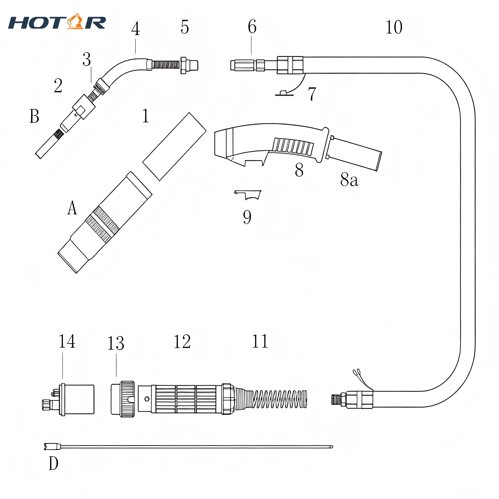 HRES400 Air-Cooled Welding Torch