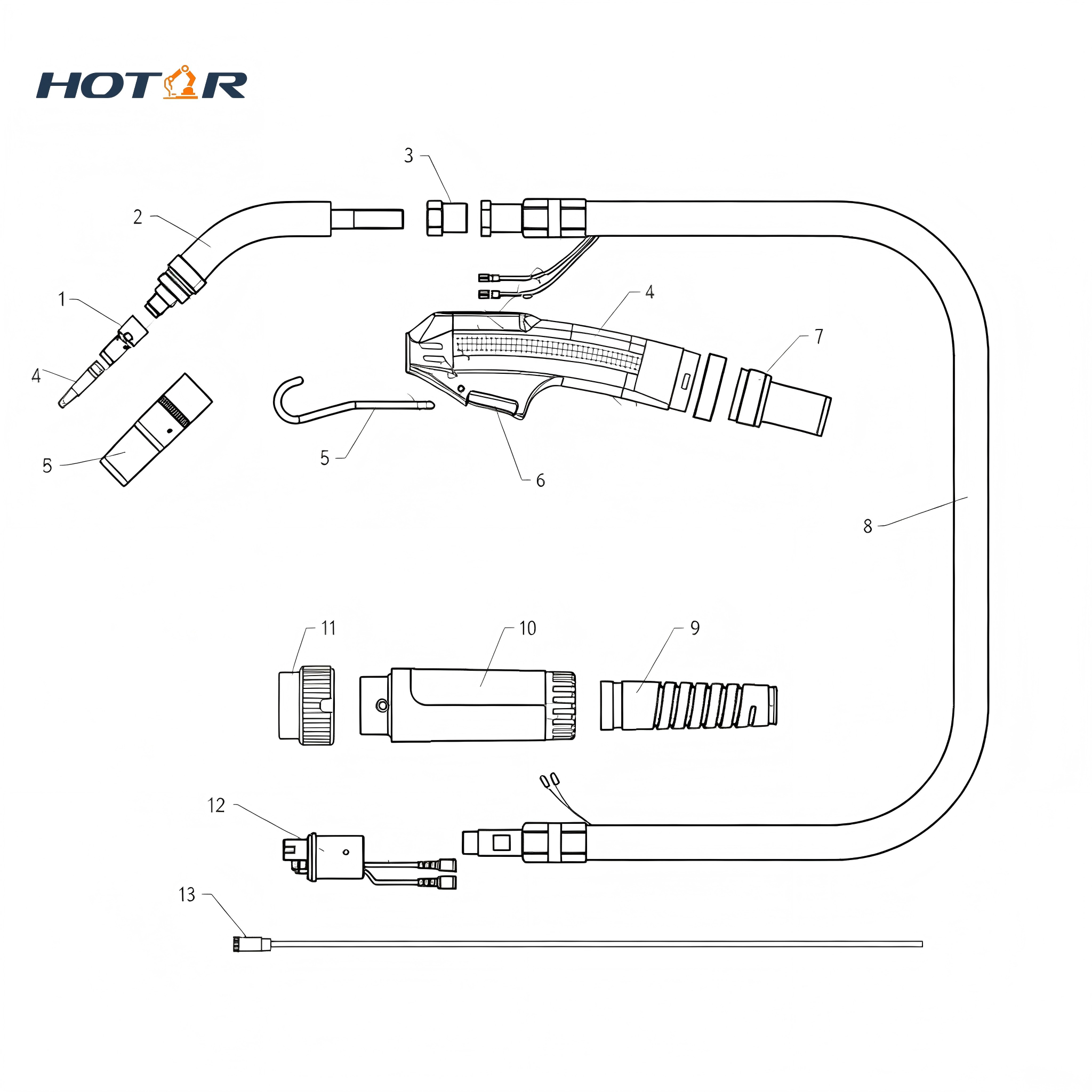 HRPSF405 Air-Cooled Welding Torch