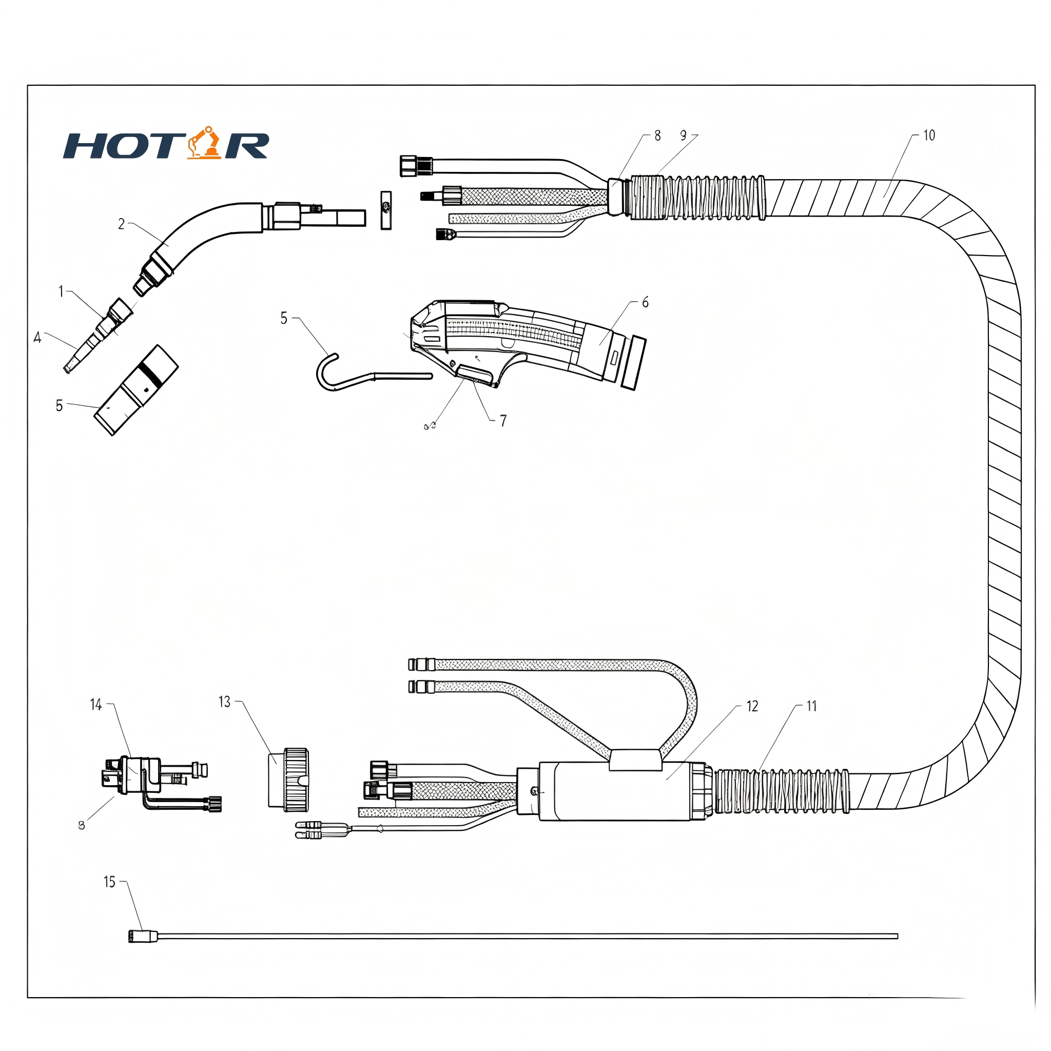 HRPSF410W Water-Cooled Welding Torch