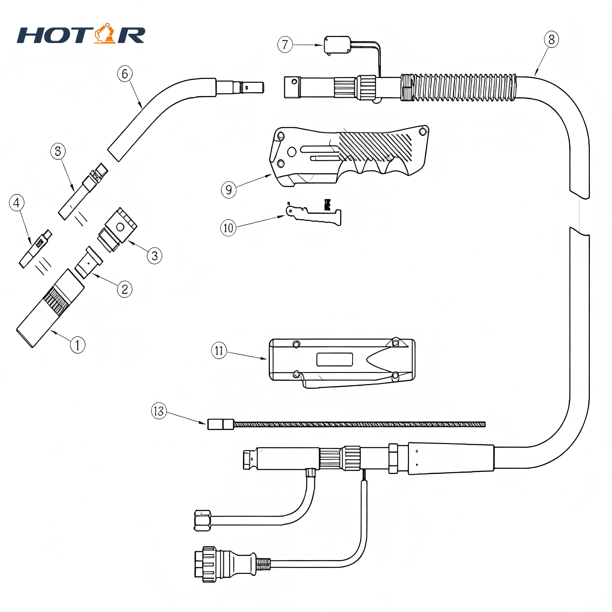 HRKR350A Air-Cooled Welding Torch