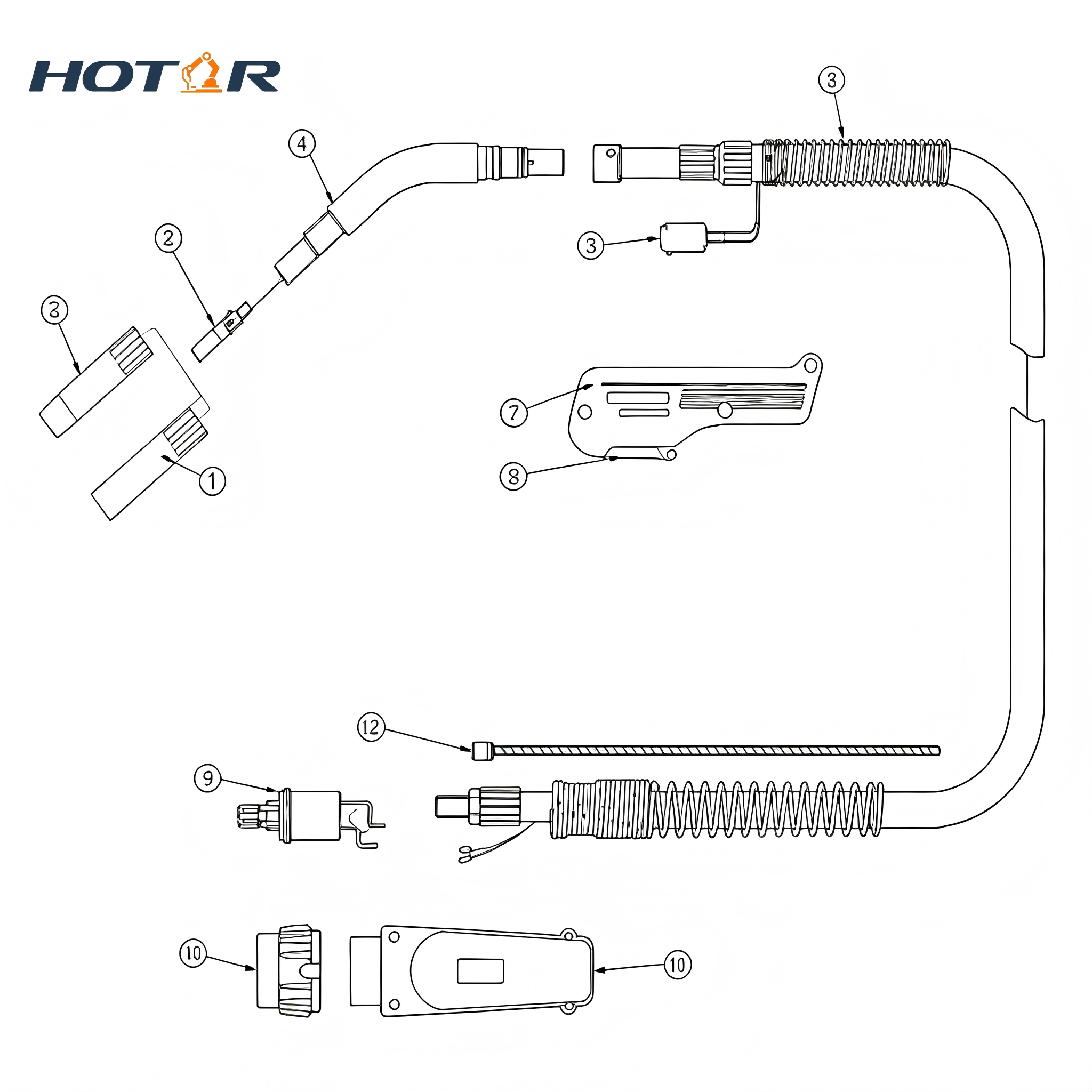 HROTC200A Air-Cooled Welding Torch
