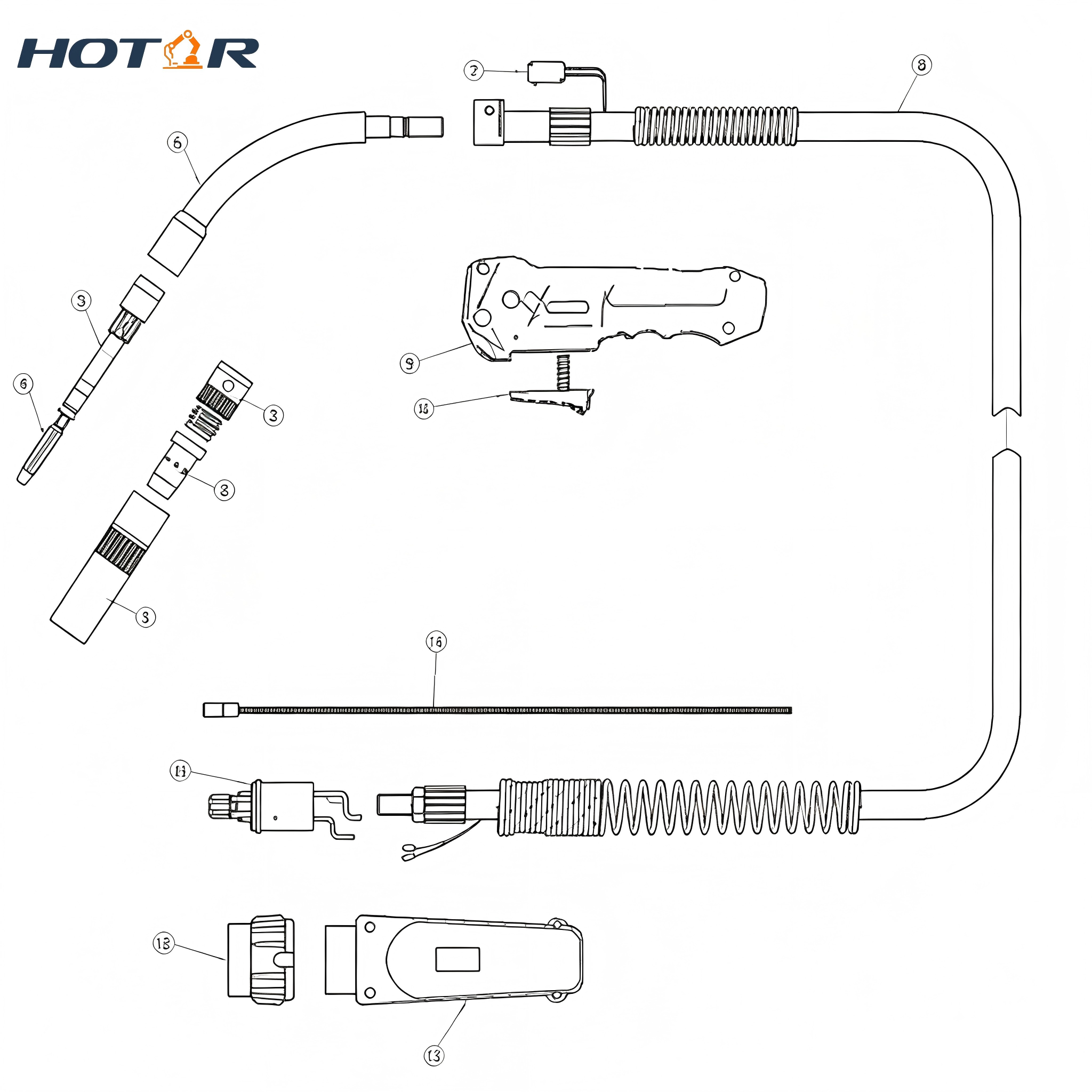 HROTC350A Air-Cooled Welding Torch