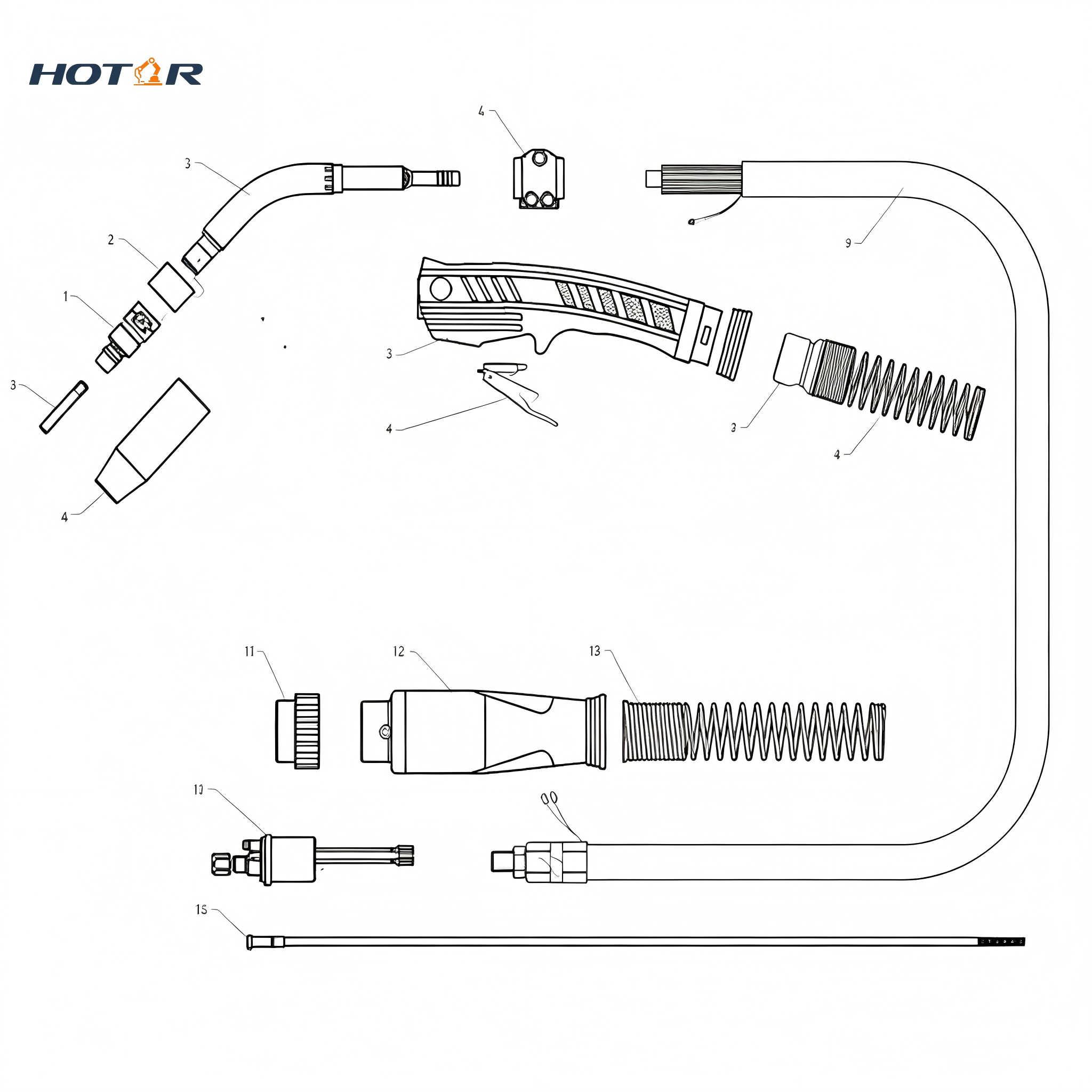 HRMAXI350A Air-Cooled Welding Torch